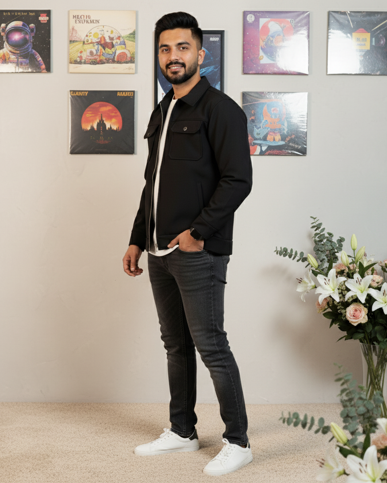 Softshell Trucker Jacket – Black