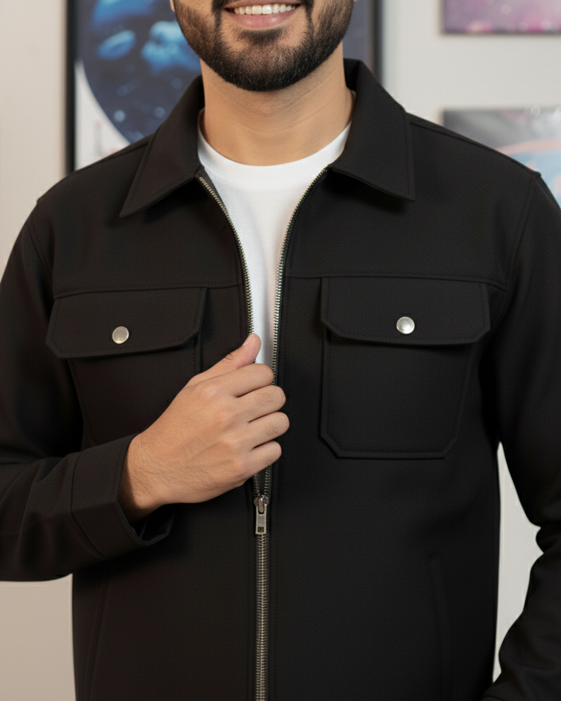 Softshell Trucker Jacket – Black