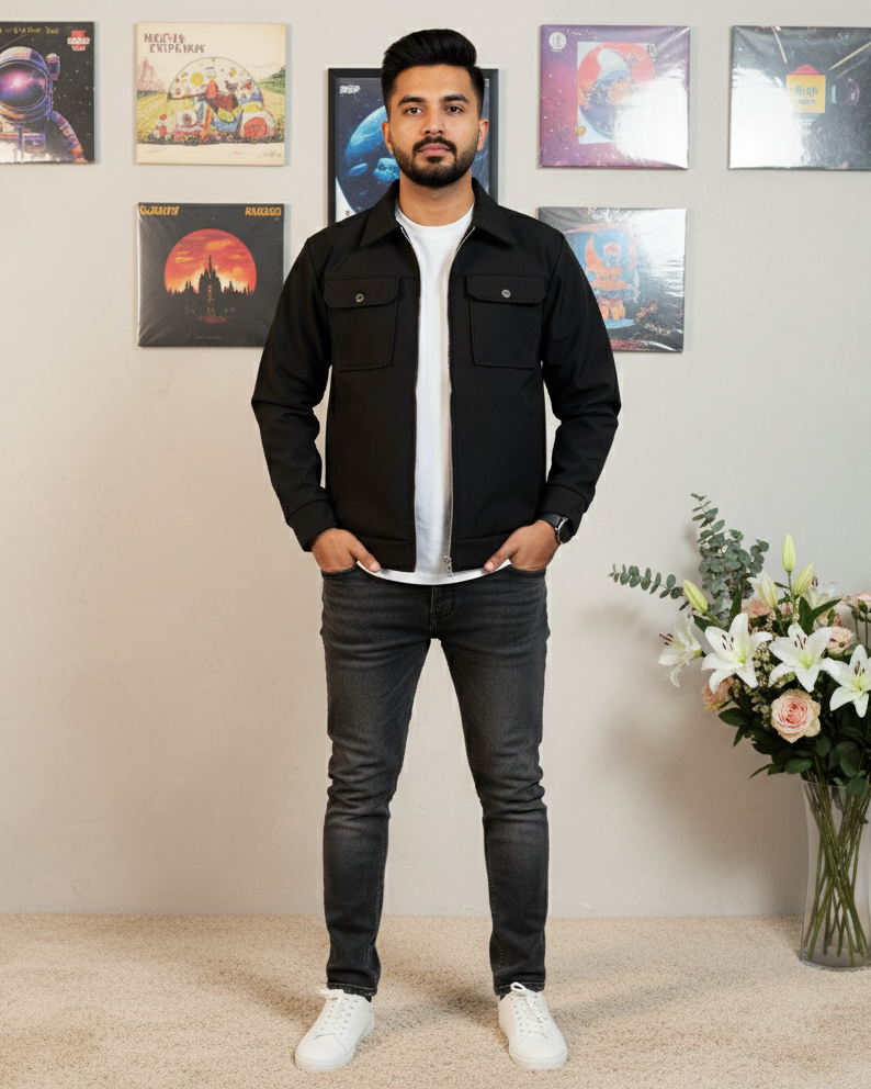 Softshell Trucker Jacket – Black