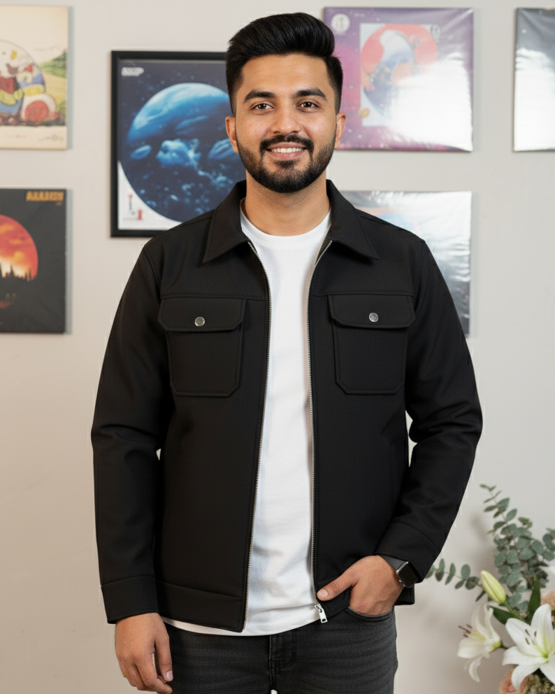 Softshell Trucker Jacket – Black