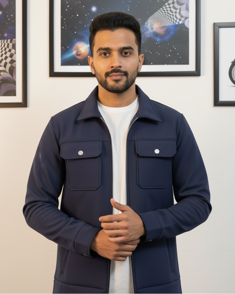 Softshell Trucker Jacket – Navy Blue