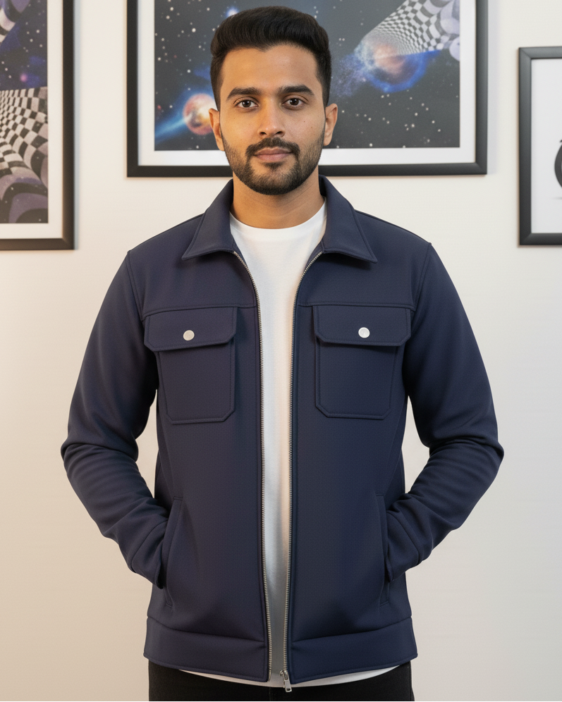 Softshell Trucker Jacket – Navy Blue