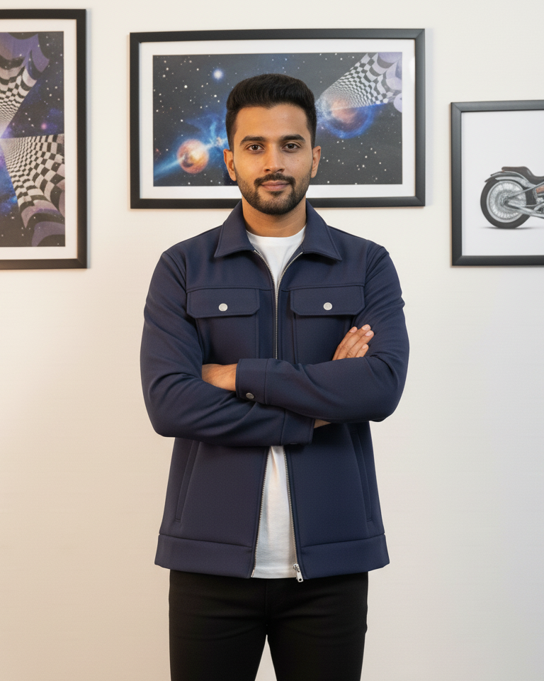 Softshell Trucker Jacket – Navy Blue