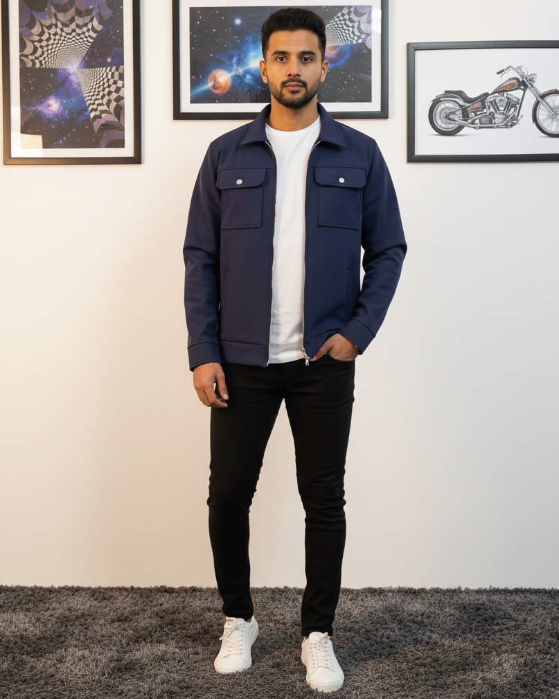 Softshell Trucker Jacket – Navy Blue