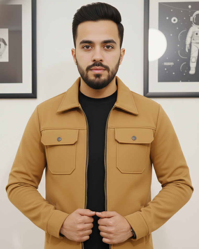 Softshell Trucker Jacket – Camel Brown