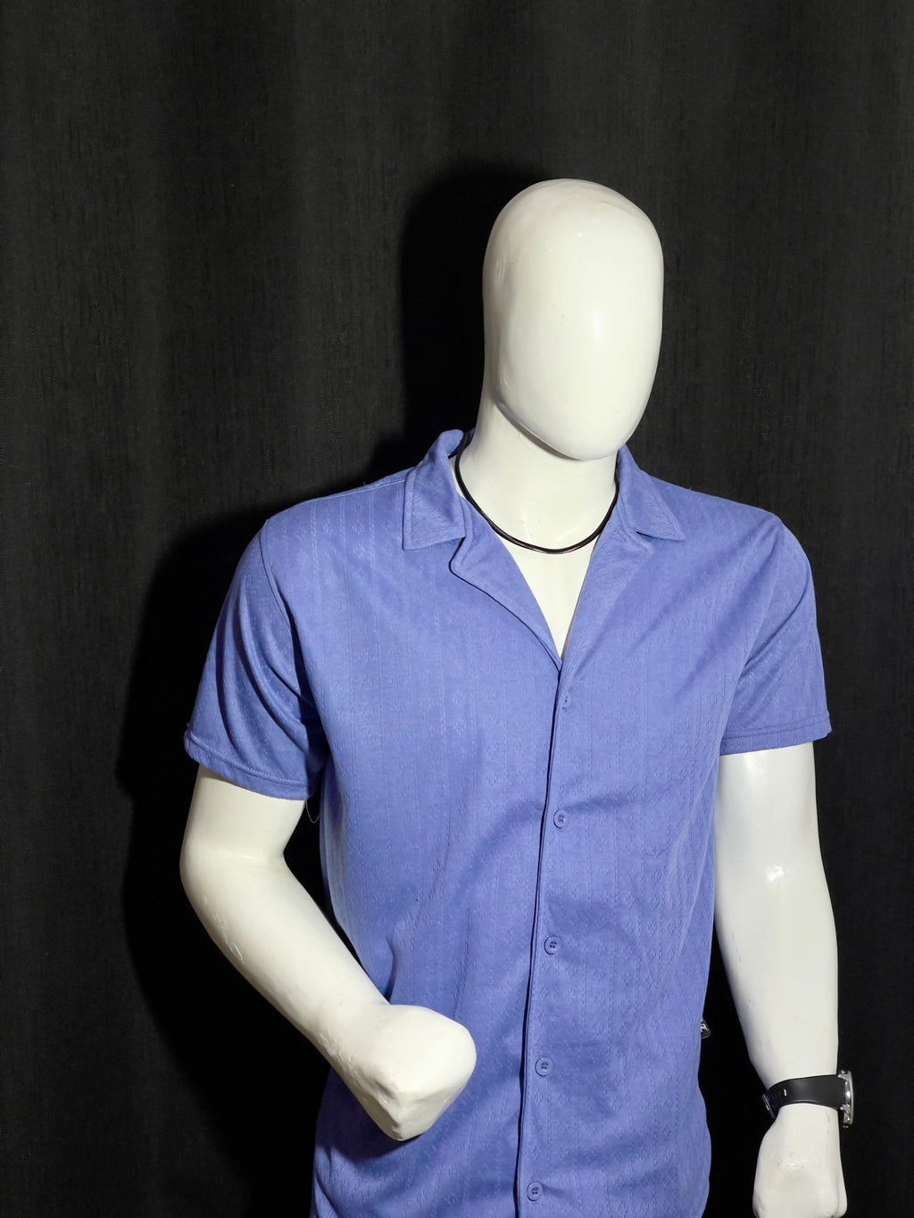 HIZ Camp collar button down shirt Blue