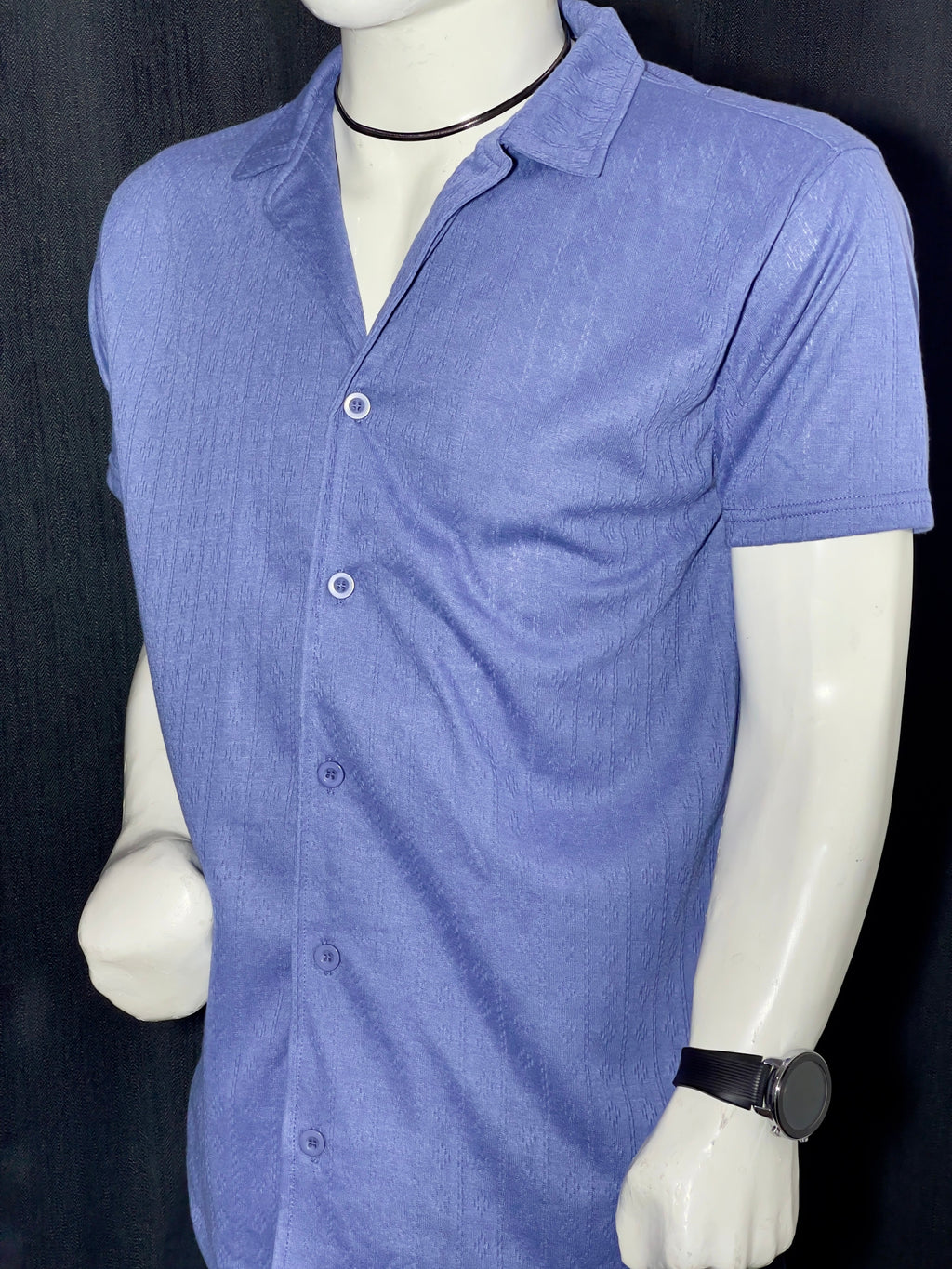 HIZ Camp collar button down shirt Blue