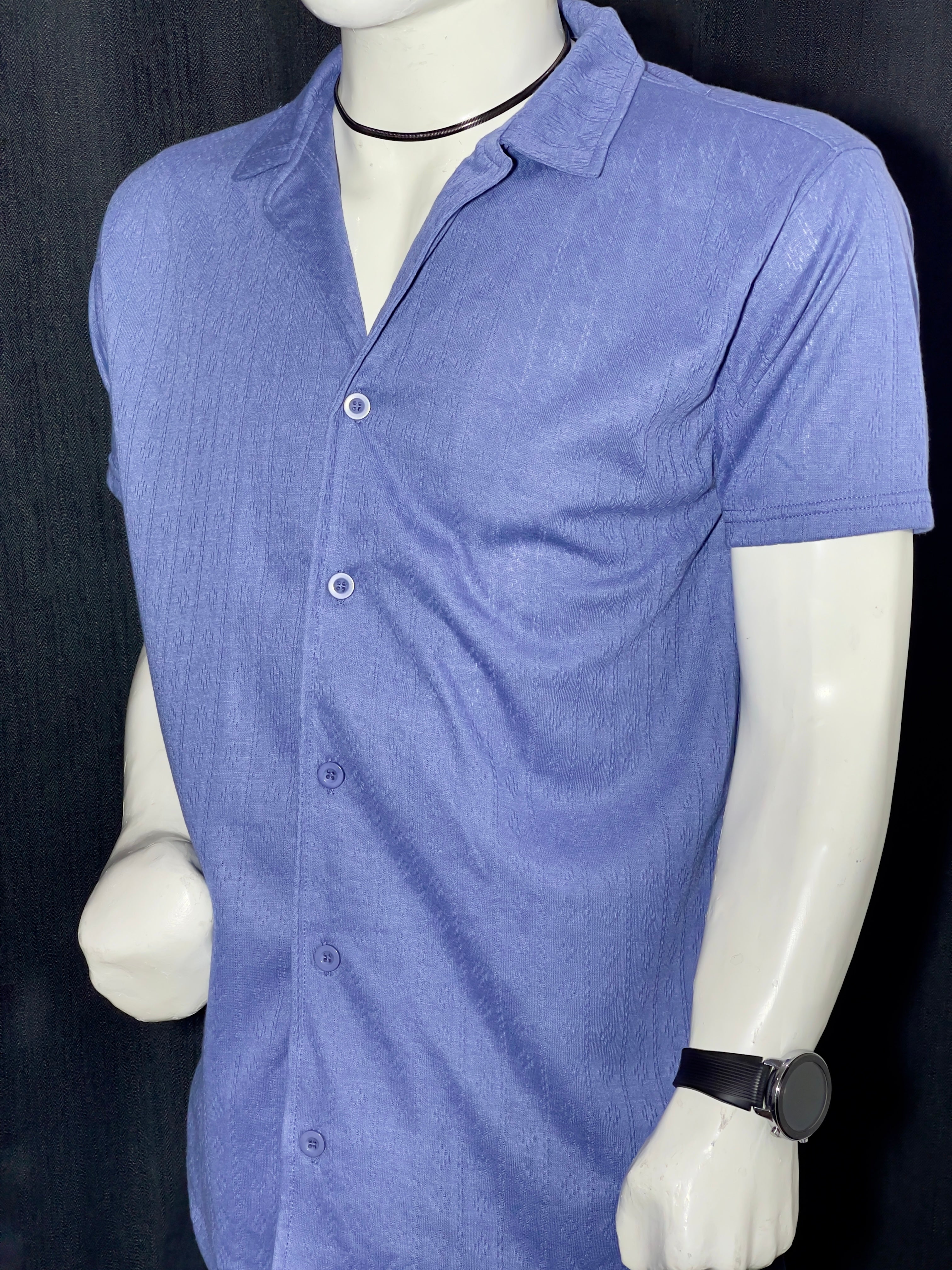 HIZ Camp collar button down shirt Blue