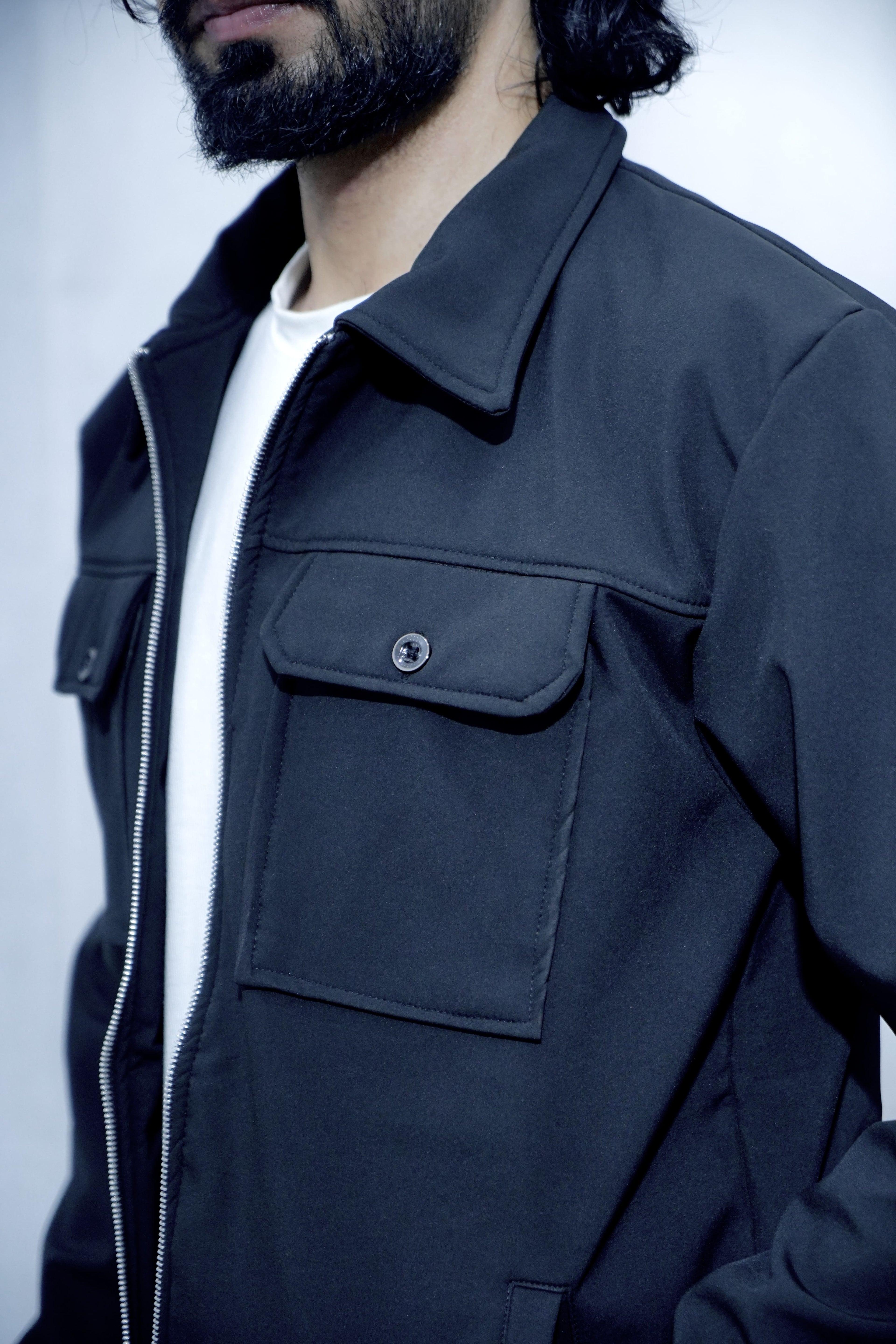 HIZ Men’s Slim Fit Softshell Jacket Black