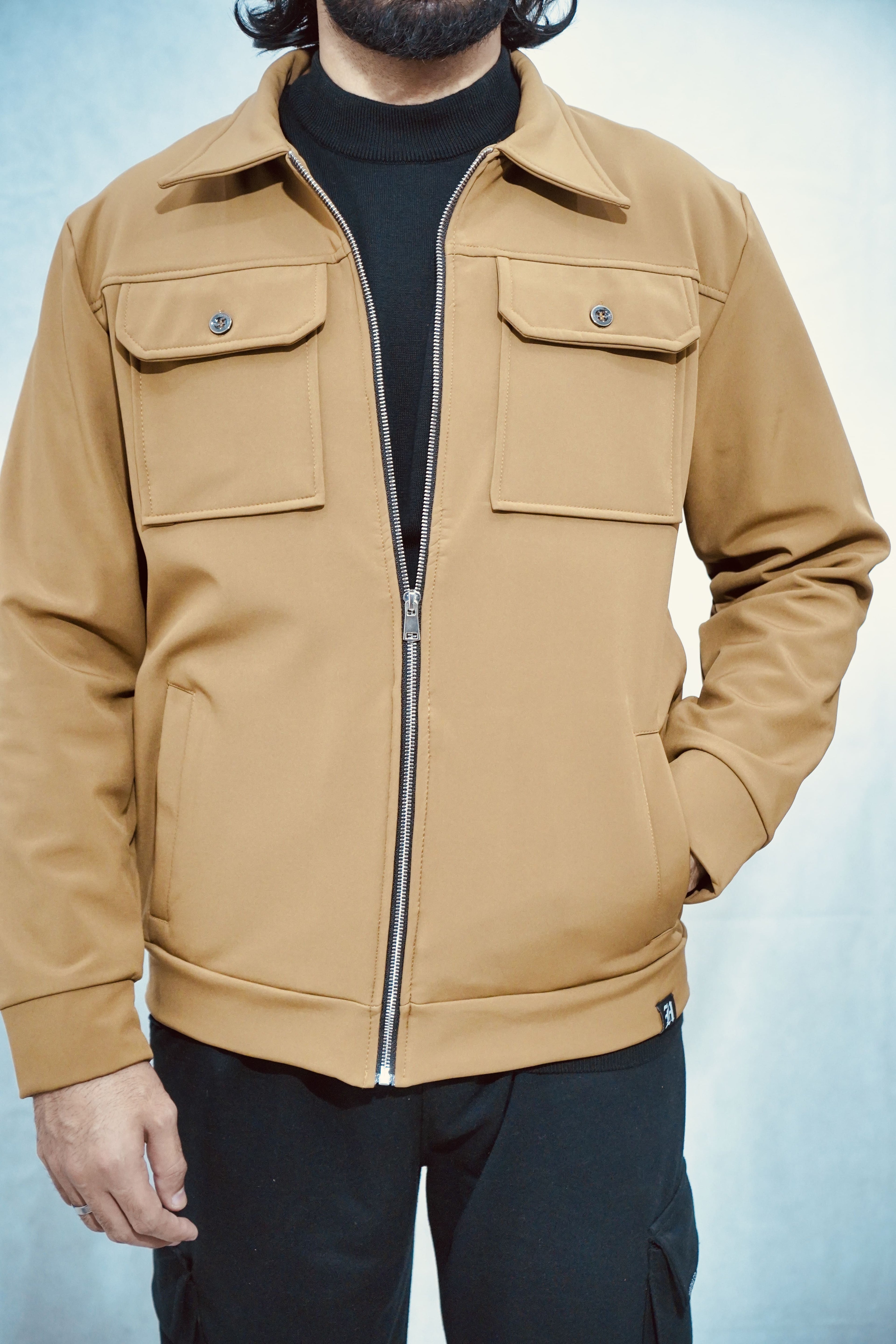 Softshell Trucker Jacket – Camel Brown