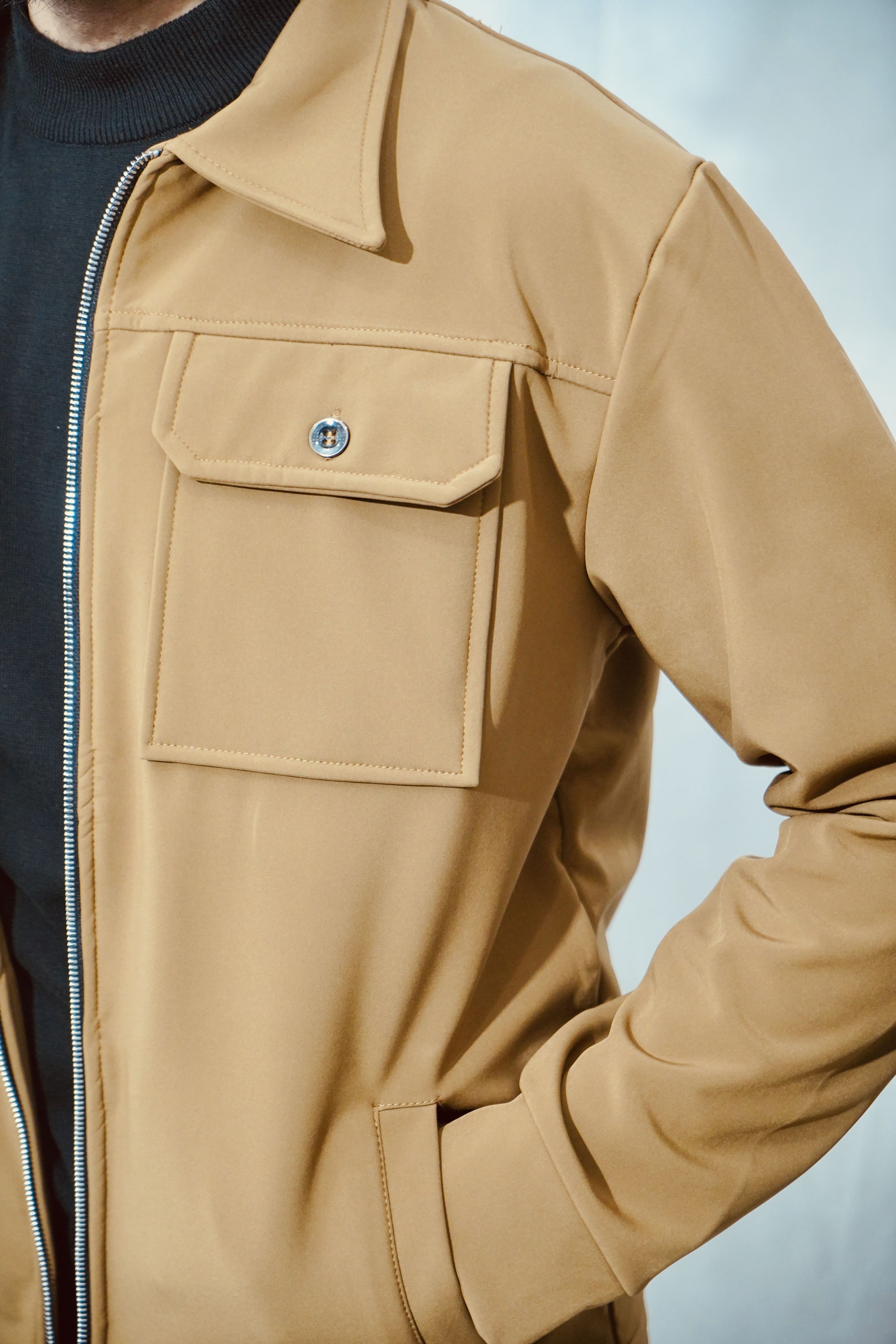 Softshell Trucker Jacket – Camel Brown